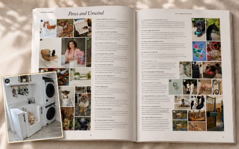 Featured in Vogue’s Paws & Unwind Luxury Pet Lifestyle Feature
