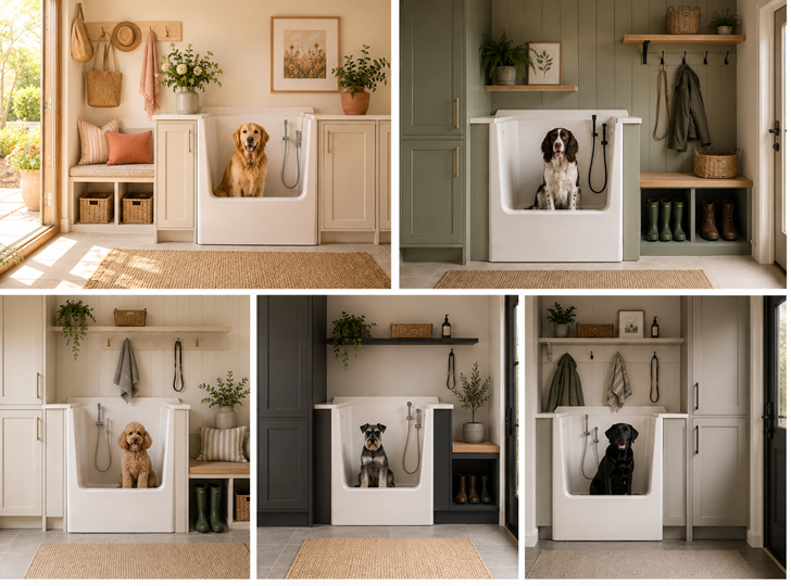 boot room dog shower examples