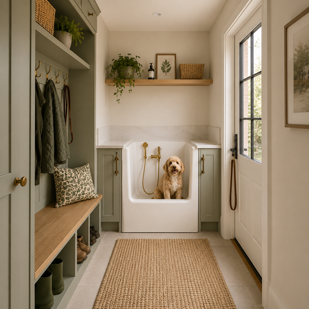 boot room dog shower